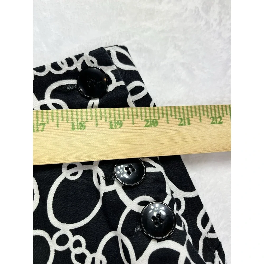 Lane Bryant Women's Size 20 Black White Abstract Button Accent Mini Skirt Office